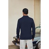 COOFANDY Men’s Knit Polo Shirt Long Sleeve Polo Sweaters Casual Golf Shirts(Navy Blue)
