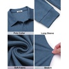 COOFANDY Men’s Knit Polo Shirt Long Sleeve Polo Sweaters Casual Golf Shirts(Sea Blue)