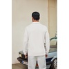 COOFANDY Men’s Knit Polo Shirt Long Sleeve Polo Sweaters Casual Golf Shirts(White)