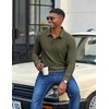 COOFANDY Men’s Long Sleeve Polo Shirts Casual Corduroy Polo Tee(Army Green)