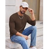 COOFANDY Men’s Long Sleeve Tee Shirts Crew Neck T-Shirt Casual Pullover Basic Tees Soft Stretch Tshirts(Brown)