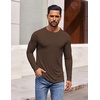 COOFANDY Men’s Long Sleeve Tee Shirts Crew Neck T-Shirt Casual Pullover Basic Tees Soft Stretch Tshirts(Brown)