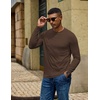 COOFANDY Men’s Long Sleeve Tee Shirts Crew Neck T-Shirt Casual Pullover Basic Tees Soft Stretch Tshirts(Brown)