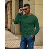 COOFANDY Men’s Long Sleeve Tee Shirts Crew Neck T-Shirt Casual Pullover Basic Tees Soft Stretch Tshirts(Green)