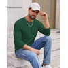 COOFANDY Men’s Long Sleeve Tee Shirts Crew Neck T-Shirt Casual Pullover Basic Tees Soft Stretch Tshirts(Green)