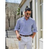COOFANDY Mens Oxford Shirt Cotton Long Sleeve Regular-Fit Dress Shirt Wrinkle Free Casual Button Down Shirts(Clear Blue)