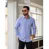 COOFANDY Mens Oxford Shirt Cotton Long Sleeve Regular-Fit Dress Shirt Wrinkle Free Casual Button Down Shirts(Clear Blue)