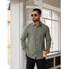 COOFANDY Mens Oxford Shirt Cotton Long Sleeve Regular-Fit Dress Shirt Wrinkle Free Casual Button Down Shirts(Green)