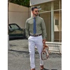 COOFANDY Mens Oxford Shirt Cotton Long Sleeve Regular-Fit Dress Shirt Wrinkle Free Casual Button Down Shirts(Green)