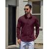 COOFANDY Mens Oxford Shirt Cotton Long Sleeve Regular-Fit Dress Shirt Wrinkle Free Casual Button Down Shirts(Jujube Red)