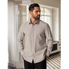 COOFANDY Mens Oxford Shirt Cotton Long Sleeve Regular-Fit Dress Shirt Wrinkle Free Casual Button Down Shirts(Khaki)