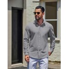 COOFANDY Mens Oxford Shirt Cotton Long Sleeve Regular-Fit Dress Shirt Wrinkle Free Casual Button Down Shirts(Light Gray)