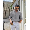 COOFANDY Mens Oxford Shirt Cotton Long Sleeve Regular-Fit Dress Shirt Wrinkle Free Casual Button Down Shirts(Light Gray)