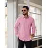 COOFANDY Mens Oxford Shirt Cotton Long Sleeve Regular-Fit Dress Shirt Wrinkle Free Casual Button Down Shirts(Light Pink)