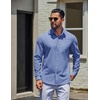 COOFANDY Mens Oxford Shirt Cotton Long Sleeve Regular-Fit Dress Shirt Wrinkle Free Casual Button Down Shirts(Sky Blue)
