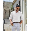 COOFANDY Mens Oxford Shirt Cotton Long Sleeve Regular-Fit Dress Shirt Wrinkle Free Casual Button Down Shirts(White)