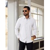 COOFANDY Mens Oxford Shirt Cotton Long Sleeve Regular-Fit Dress Shirt Wrinkle Free Casual Button Down Shirts(White)