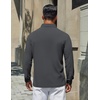 COOFANDY Mens Polo Shirts Long Sleeve Cotton Pique Casual Button Polo Tee(Dark Grey)
