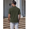 COOFANDY Mens Polo Shirts Short Sleeve Casual Knit Textured Summer Shirt(Dark Army Green)