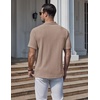 COOFANDY Mens Polo Shirts Short Sleeve Casual Knit Textured Summer Shirt(Khaki)