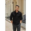COOFANDY Men’s Quarter Button Pullover Sweater Mock Neck Thermal Fleece(Black)