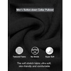 COOFANDY Men’s Quarter Button Pullover Sweater Mock Neck Thermal Fleece(Black)