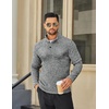 COOFANDY Men’s Quarter Button Pullover Sweater Mock Neck Thermal Fleece(Black and White)