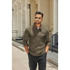 COOFANDY Men’s Quarter Button Pullover Sweater Mock Neck Thermal Fleece(Coffee)