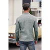 COOFANDY Men’s Quarter Button Pullover Sweater Mock Neck Thermal Fleece(Forest Green)