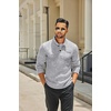 COOFANDY Men’s Quarter Button Pullover Sweater Mock Neck Thermal Fleece(Grey)