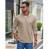 COOFANDY Mens Quarter Zip Pullover Casual Long Sleeve Knit Mock Neck Sweatshirt Lightweight Polo Sweater(Moon Gray)