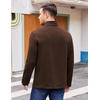 COOFANDY Mens Quarter Zip Pullover Casual Mock Neck Sweatshirt Premium Cotton Long Sleeve Shirts(Brown)