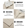 COOFANDY Mens Quarter Zip Pullover Golf Shirts Casual Mock Neck Sweatshirt(Beige)