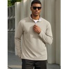 COOFANDY Mens Quarter Zip Pullover Golf Shirts Casual Mock Neck Sweatshirt(Beige)