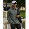 COOFANDY Mens Quarter Zip Pullover Golf Shirts Casual Mock Neck Sweatshirt(Dark Green)