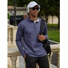 COOFANDY Mens Quarter Zip Pullover Golf Shirts Casual Mock Neck Sweatshirt(Navy Blue)