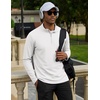 COOFANDY Mens Quarter Zip Pullover Golf Shirts Casual Mock Neck Sweatshirt(White)