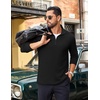 COOFANDY Mens Quarter Zip Pullover Long Sleeve Golf Pullover Lightweight(Black)
