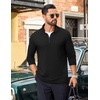 COOFANDY Mens Quarter Zip Pullover Long Sleeve Golf Pullover Lightweight(Black)