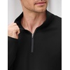 COOFANDY Mens Quarter Zip Pullover Long Sleeve Golf Pullover Lightweight(Black)