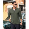 COOFANDY Mens Quarter Zip Pullover Long Sleeve Golf Pullover Lightweight(Dark Green)