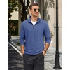 COOFANDY Mens Quarter Zip Pullover Long Sleeve Golf Pullover Lightweight(Sapphire Blue)