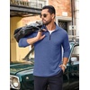 COOFANDY Mens Quarter Zip Pullover Long Sleeve Golf Pullover Lightweight(Sapphire Blue)