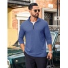 COOFANDY Mens Quarter Zip Pullover Long Sleeve Golf Pullover Lightweight(Sapphire Blue)