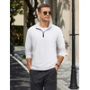 COOFANDY Mens Quarter Zip Pullover Long Sleeve Golf Pullover Lightweight(White)