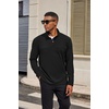 COOFANDY Mens Quarter Zip Pullover Sweater Mock Neck Sweatshirt Casual Polo(A-black)