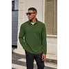 COOFANDY Mens Quarter Zip Pullover Sweater Mock Neck Sweatshirt Casual Polo(Army Green)