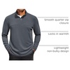 COOFANDY Mens Quarter Zip Pullover Sweater Mock Neck Sweatshirt Casual Polo(Dark Grey)
