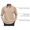COOFANDY Mens Quarter Zip Pullover Sweater Mock Neck Sweatshirt Casual Polo(Khaki)
