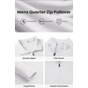 COOFANDY Mens Quarter Zip Pullover Sweater Mock Neck Sweatshirt Casual Polo(White)